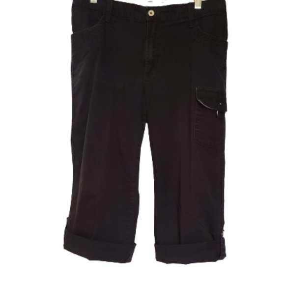 Lee Pants - Lee Cargo Pedal Pusher Capri Pants Navy Blue Lightweight Breathable Cott…